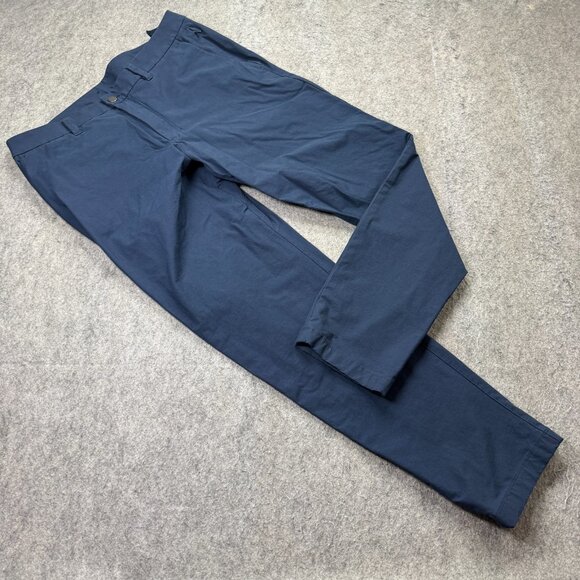 Lululemon Commission Pants Men 34 x 31 Blue Slim Tapered Technical Chino LM5AXAS - Picture 1 of 16